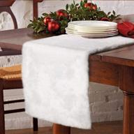 festive winter wonderland: aerwo faux fur 🎄 christmas table runner for stunning white christmas table decor логотип