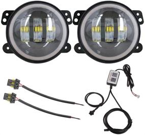 img 4 attached to 4-дюймовые RGBW Halo LED-фары для тумана SUNPIE для J eep Wrangler JK / JKU Rubicon Sahara Sport (2007-2018), TJ / TJ Unlimited (1997-2006) - LED-фары для тумана переднего бампера с угловым проектором Angle Eye DRL