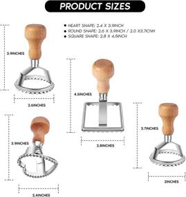 img 1 attached to 🍝 Efficient Ravioli Stamp Maker Cutter Set: Wooden Handle, Fluted Edge, Pasta Press Attachment with Roller Wheel - 3 Set and Cutter included