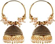 🌟 efulgenz indian vintage bollywood gypsy oxidized gold plated traditional jhumka jhumki earrings: exquisite women's and girls' fashion accessory logo