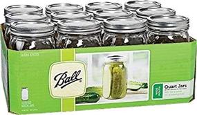 img 1 attached to 🏺 12-Pack of Ball Mason 32 oz Wide Mouth Jars with Lids and Bands for Optimal Storage Solutions