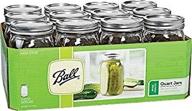 🏺 12-pack of ball mason 32 oz wide mouth jars with lids and bands for optimal storage solutions logo