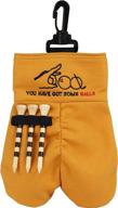 2021 golf ball storage bag holder with 3 tees - hilarious gag gift that will bring laughter! perfect golf accessory storage solution. great stocking stuffers for men, dads, golf enthusiasts and golfers. logo