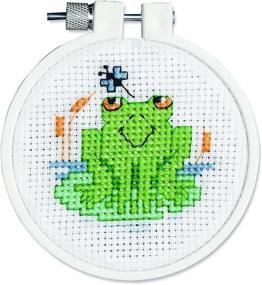 img 1 attached to 🐸 Janlynn 21-0985 Round Kid Stitch Soggy Froggy Mini Counted Cross Stitch Kit: Fun and Easy Crafting for Kids!