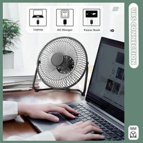 img 1 attached to 💨 Portable USB Desk Fan - 4 Inch Mini USB Fan for Camping, Home Office, Travel - Strong Wind, Pink Color - Powered by USB PC Netbook - Personal Desktop Cooling Fan