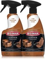 🛋️ weiman leather cleaner and conditioner - non-toxic formula for couches, chairs, purses, wallets, shoes, boots, saddles, belts, jackets, car seats logo