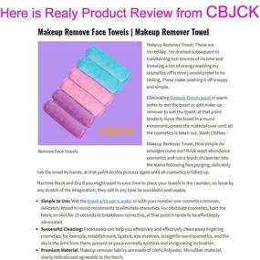 img 1 attached to Convenient and Eco-friendly Makeup Remover Towels for Face - Set of 6, Reusable Microfiber Cleansing Cloths in Pink, Blue, and Purple