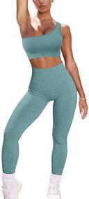 img 4 attached to 👖 OYS Workout Seamless Leggings: Stylish Women's Clothing for Jumpsuits, Rompers & Overalls