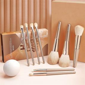 img 3 attached to Professional 9-Piece Makeup Brush Set: Premium Synthetic Brushes for Flawless Face, Eye, and Blush Makeup Application - With Stylish Champagne Case