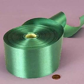 img 3 attached to 🎀 100 ярдов изумрудной зеленой тисненой полиэфирной атласной ленты - 2-3/4 дюйма