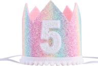 baby 5th birthday rainbow hat logo