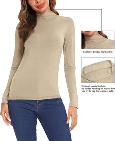 img 3 attached to 👚 YYA Women's Long Sleeve Turtleneck Lightweight Tops: Comfortable & Stylish Pullover Mock Neck Shirt