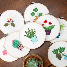 img 1 attached to 🧵 Beginner's Handmade Embroidery Starter Kit: Includes Embroidery Cloth, Bamboo Hoop, Color Threads, and More!