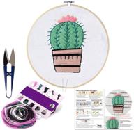 🧵 beginner's handmade embroidery starter kit: includes embroidery cloth, bamboo hoop, color threads, and more! logo