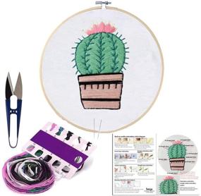 img 4 attached to 🧵 Beginner's Handmade Embroidery Starter Kit: Includes Embroidery Cloth, Bamboo Hoop, Color Threads, and More!