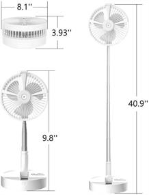 img 1 attached to Portable Telescopic Table Fans - Personal Folding Floor Fans with 7200 mAH Rechargeable Battery, USB Connectivity, Humidification Feature, Night Light, 4-Speed Wind Adjustment, Ultra-Quiet Operation