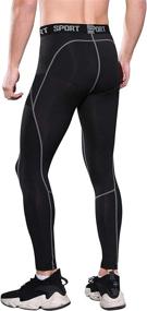 img 2 attached to FANDIMU Men's Compression Pants Tights and Leggings: Ultimate Workout Base Layer