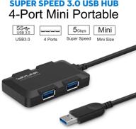 💨 get lightning fast data transfer with wavlink 4-port portable usb 3.0 hub adapter - 5gbps speed, supports windows and mac логотип