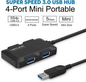 img 4 attached to 💨 Get Lightning Fast Data Transfer with WAVLINK 4-Port Portable USB 3.0 Hub Adapter - 5Gbps Speed, Supports Windows and Mac