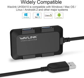img 2 attached to 💨 Get Lightning Fast Data Transfer with WAVLINK 4-Port Portable USB 3.0 Hub Adapter - 5Gbps Speed, Supports Windows and Mac