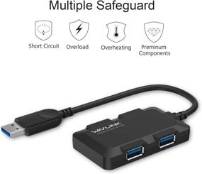 img 3 attached to 💨 Get Lightning Fast Data Transfer with WAVLINK 4-Port Portable USB 3.0 Hub Adapter - 5Gbps Speed, Supports Windows and Mac