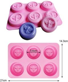 img 3 attached to 🐝 2 Pack 6 Cavity Bee Honeycomb Soap Mold - Round Beehive Silicone Muffin Cupcake Cake Baking Pan. Perfect for Homemade DIY Jello Shots, Soap Lotion Bars, Bath Bombs, Beeswax Melts, and Resin Making Tools
