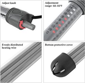 img 2 attached to 🐠 HITOP Adjustable Aquarium Heater: Precise Thermostat for Submersible Fish Tank - 25/50/100/200/300W with Suction Cups