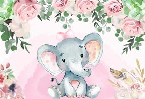 img 3 attached to 👶 Baby Shower Background: 6.5'x5' Baby Girl Shower Party Gift with Baby Elephant Dessert Table Backdrop and Pink Rose Design - W-1540