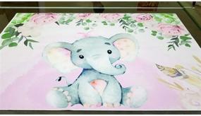 img 2 attached to 👶 Baby Shower Background: 6.5'x5' Baby Girl Shower Party Gift with Baby Elephant Dessert Table Backdrop and Pink Rose Design - W-1540