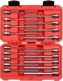 img 4 attached to 🔧 Набор торцевых головок с длинными шестигранными битами TEKTON 3/8 дюйма, 18 предметов: Комплексный набор шестигранных бит для точного крепления.