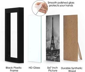 img 3 attached to 🖼️ UPsimples 5x7 Picture Frame with Real Glass - Set of 17 Bulk Photo Frames for Wall or Tabletop Display, Black