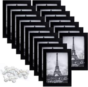 img 4 attached to 🖼️ UPsimples 5x7 Picture Frame with Real Glass - Set of 17 Bulk Photo Frames for Wall or Tabletop Display, Black