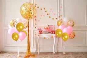 img 1 attached to ✨ 100 Pack Metallic Gold Latex Balloons - Perfect for Wedding, Bachelorette, Graduations, Birthdays, Bridal & Baby Showers, Anniversary and Sunflower Themed Parties