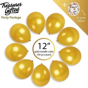 img 3 attached to ✨ 100 Pack Metallic Gold Latex Balloons - Perfect for Wedding, Bachelorette, Graduations, Birthdays, Bridal & Baby Showers, Anniversary and Sunflower Themed Parties