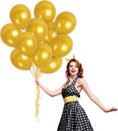 ✨ 100 pack metallic gold latex balloons - perfect for wedding, bachelorette, graduations, birthdays, bridal & baby showers, anniversary and sunflower themed parties логотип