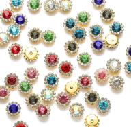 🌻 choupee sunflower rhinestone glass buttons for accessory, furniture, wedding cake, clothes, earrings - 50 pack mixed color logo