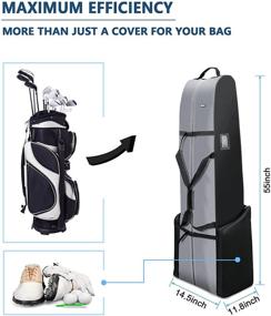 img 1 attached to 🏌️ IPOW Golf Club Travel Bag - Heavy-Duty 1680D Oxford 3-Sided Padded Golf Travel Cover with Smooth Wheels - Ultimate Protection for Airlines - Fits Most Cart Bags