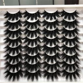 img 4 attached to 👁️ ALICROWN Fluffy Mixed False Lashes – Dramatic Eyelashes, Handmade, Lightweight, Soft Volume – 16 Pairs Faux Mink Lashes Pack