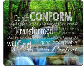 img 1 attached to 🙏 Christian Inspirational Quotes Scripture Mouse Pad - Transcend Conformity, Transform Your Mind with Bible Verses and Renewal