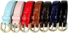 img 1 attached to 🐊 Alligator Embossed Leather Women's Skinny Casual Dress Belt with Buckle 7035