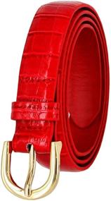 img 3 attached to 🐊 Alligator Embossed Leather Women's Skinny Casual Dress Belt with Buckle 7035