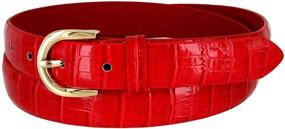 img 4 attached to 🐊 Alligator Embossed Leather Women's Skinny Casual Dress Belt with Buckle 7035