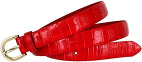 img 2 attached to 🐊 Alligator Embossed Leather Women's Skinny Casual Dress Belt with Buckle 7035