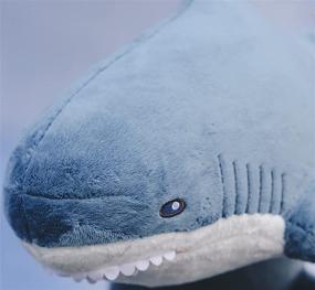 img 2 attached to 🦈 31 Inch Giant Blue-Sharks Stuffed Animal Toy: Soft Plush Pillow Doll for Kids - Cute Room Decor & Bedtime Partner (80cm)