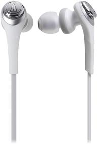 img 1 attached to 🎧 Audio-Technica ATH-CKS550BTWH: Solid Bass Bluetooth Wireless In-Ear Headphones in White, with Mic & Control