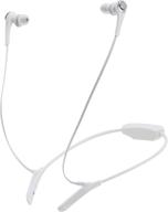 🎧 audio-technica ath-cks550btwh: solid bass bluetooth wireless in-ear headphones in white, with mic & control logo