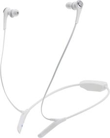 img 2 attached to 🎧 Audio-Technica ATH-CKS550BTWH: Solid Bass Bluetooth Wireless In-Ear Headphones in White, with Mic & Control