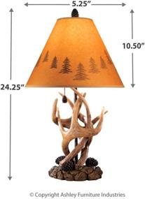 img 2 attached to 🕯️ Rustic Charm: Signature Design by Ashley Derek Table Lamp with Antler, Pinecone, and Rock Accents - Brown (2 Count)