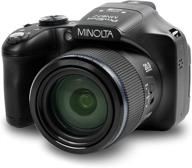 📷 minolta pro shot 20mp hd digital camera: 67x optical zoom, 1080p video, 16gb sd card (black) logo