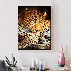 img 1 attached to 🐆 Алмазная художественная комплект для взрослых - DIY 5D рисование алмазами "Гепард" 11.8x15.7 дюймов - Украшение для домашней стены - 1 упаковка от Bemall.